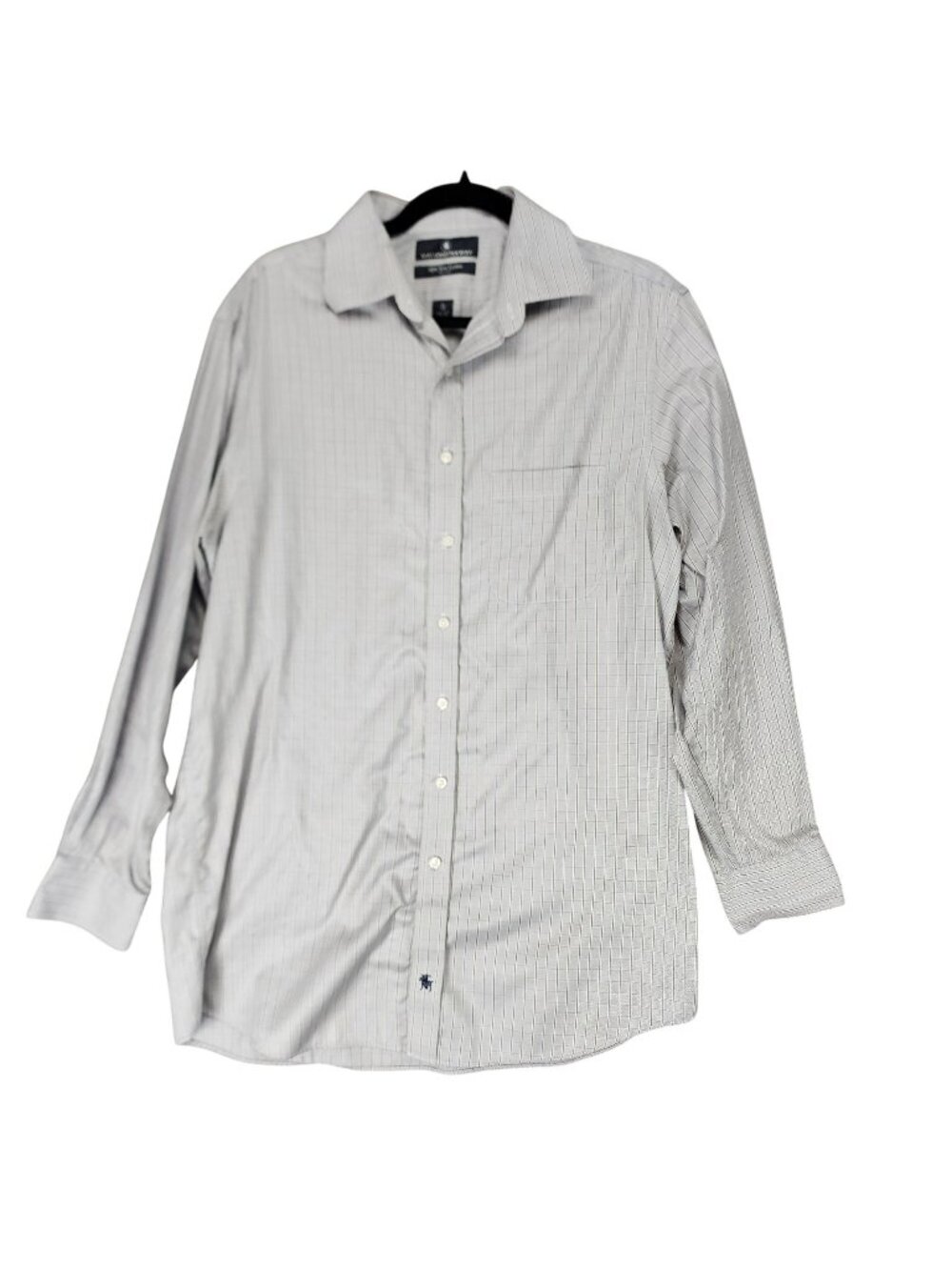 Hart Schaffner Marx Shirt Mens 16 34 Gray Pima Cotton Long Sleeve Button Up